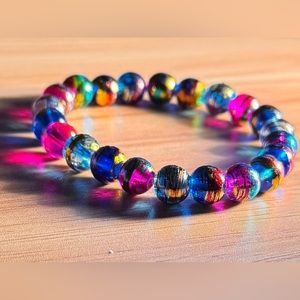 Twilight Cascade Glass Bead Bracelet (Handmade Bracelet)